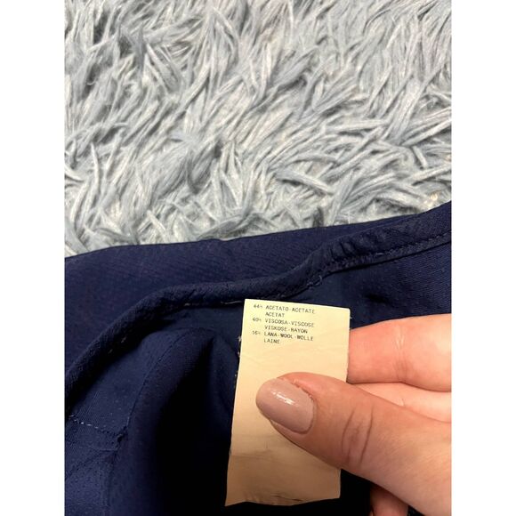 Armani Collezione Cobalt Blue Wide Leg Wool Pants Size S - Picture 5 of 10